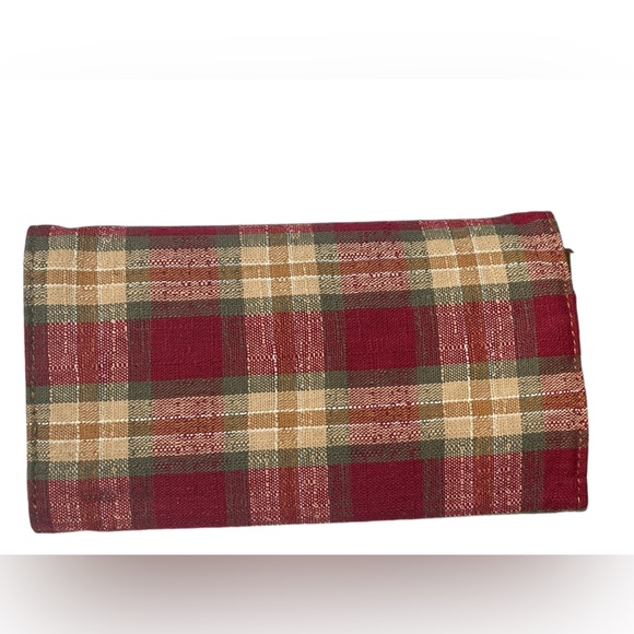 Longaberger Holiday Plaid 90s Vintage Wallet - Red and Green - Picture 5 of 7
